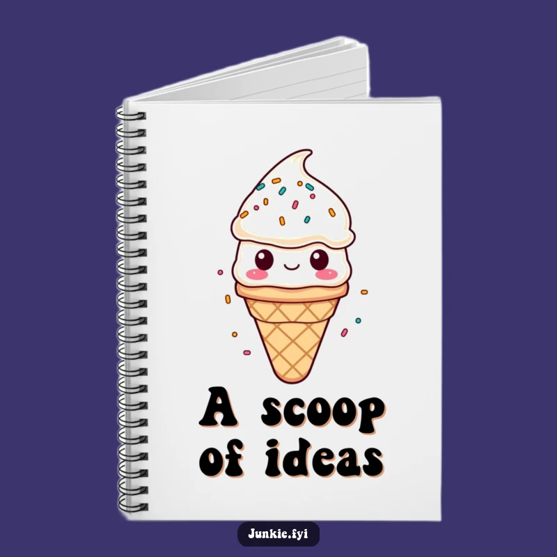 Funny Ice Cream Notebook - Jot Down Sweet Sprinkled Ideas Gift