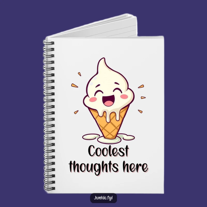 Funny Melting Ice Cream Cone Notebook: Jot Down Sweet Thoughts Here