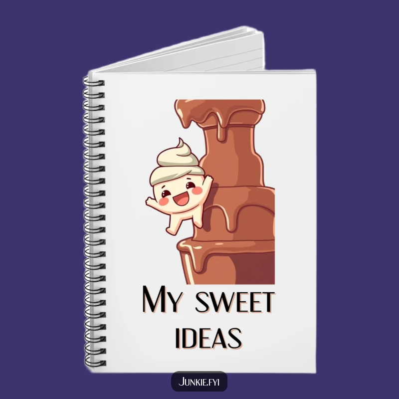 Funny Notebook: Foodie Dangles Over Chocolate Fountain, Jot Down Sweet Ideas!