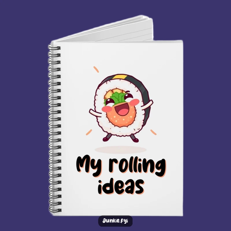 Funny Sushi Roll Cartwheel Notebook - Hilarious Stationery Gift for Ideas