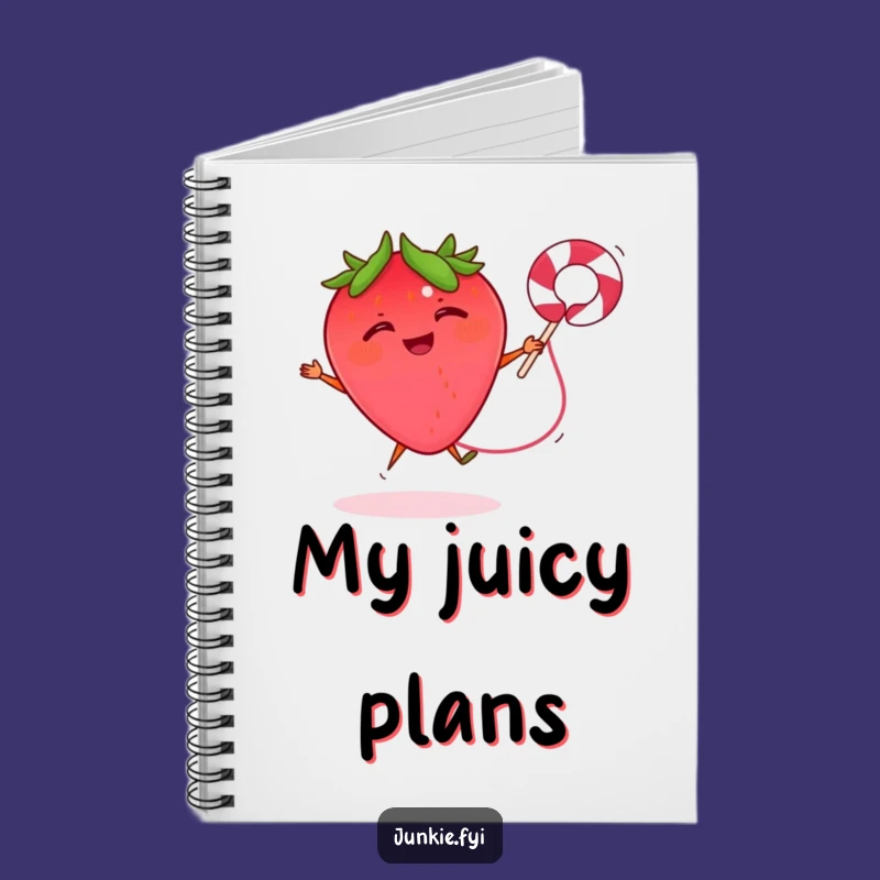 Funny Strawberry Rope Notebook - Journal for Active Ideas, Perfect Gift Idea