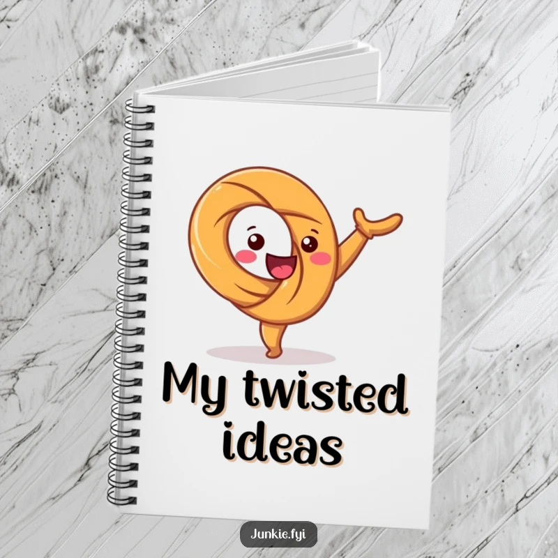 Funny cover art of a happy pretzel character twisting joyfully in a cartwheel. Inspires creativity and spontaneous energy.