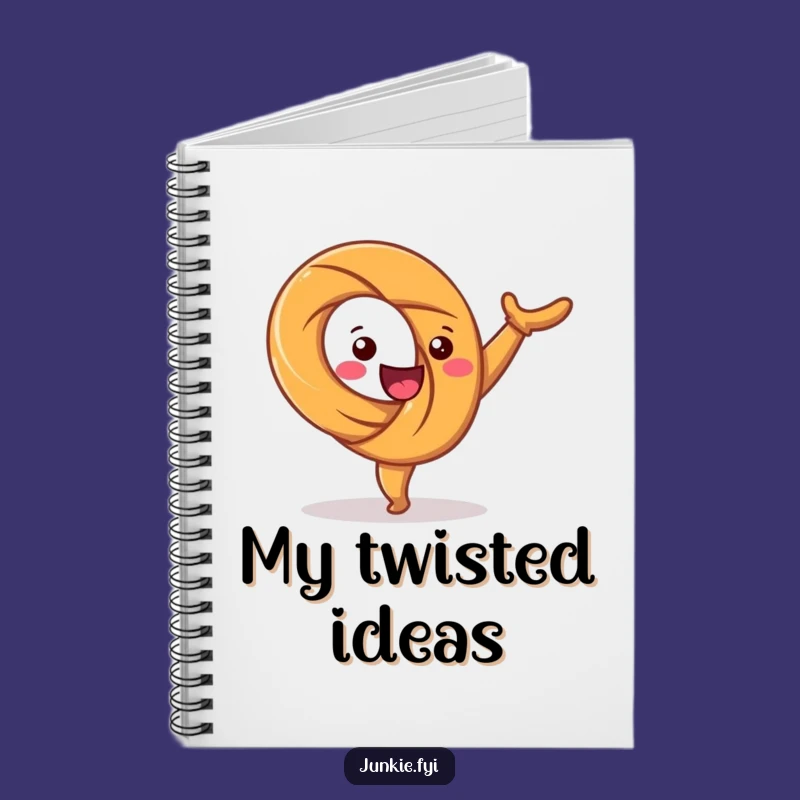 Funny Happy Pretzel Cartwheel Notebook - Jot Down Your Twisty Thoughts!