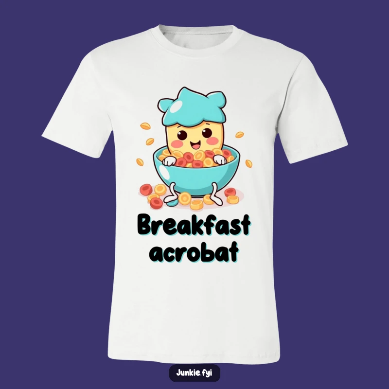 Funny Cereal Dive T-Shirt: Wearable Humor with a Happy Food Character, Great Funny Gift
