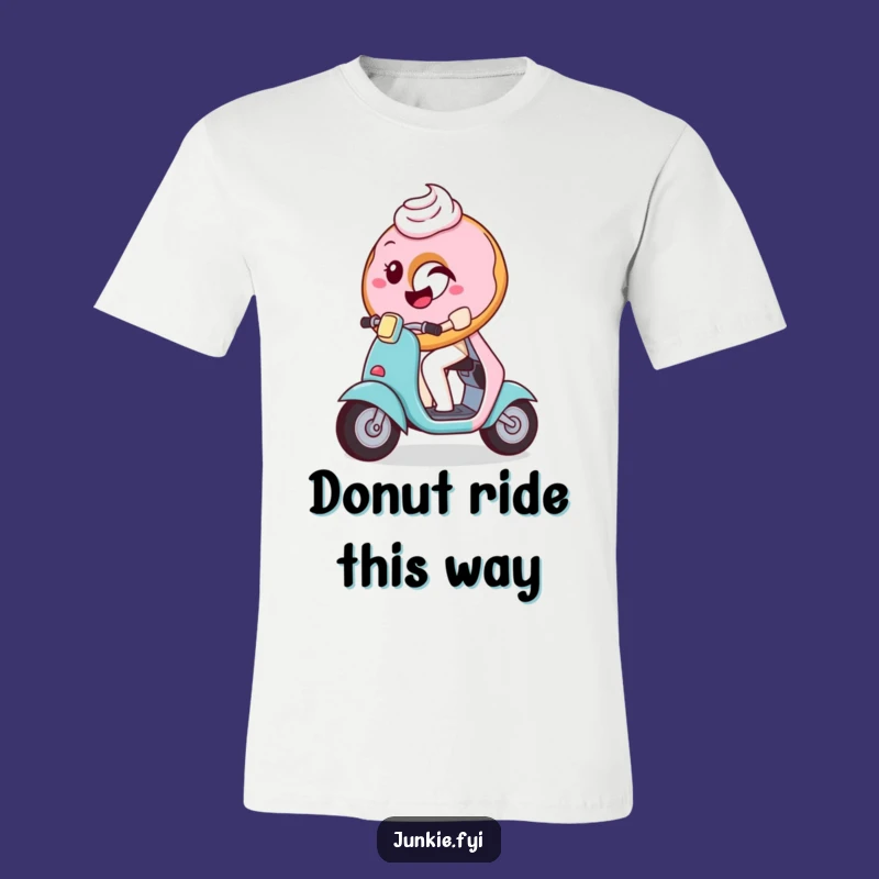Funny Donut Scooter T-Shirt: Winking Pastry Character, Amazing Humorous Gift for Treat Lovers!