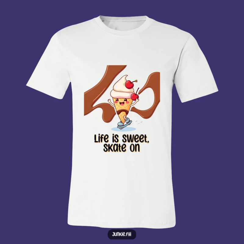 Funny Ice Cream Skating T-Shirt: Coolest Dessert Apparel for Laugh Lovers