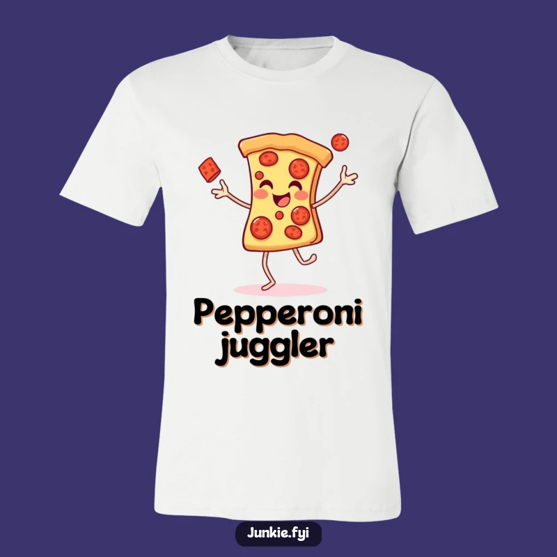 Funny Pizza Juggling T-Shirt: Joyful Slice Character, Amazing Humorous Gift for Foodies!
