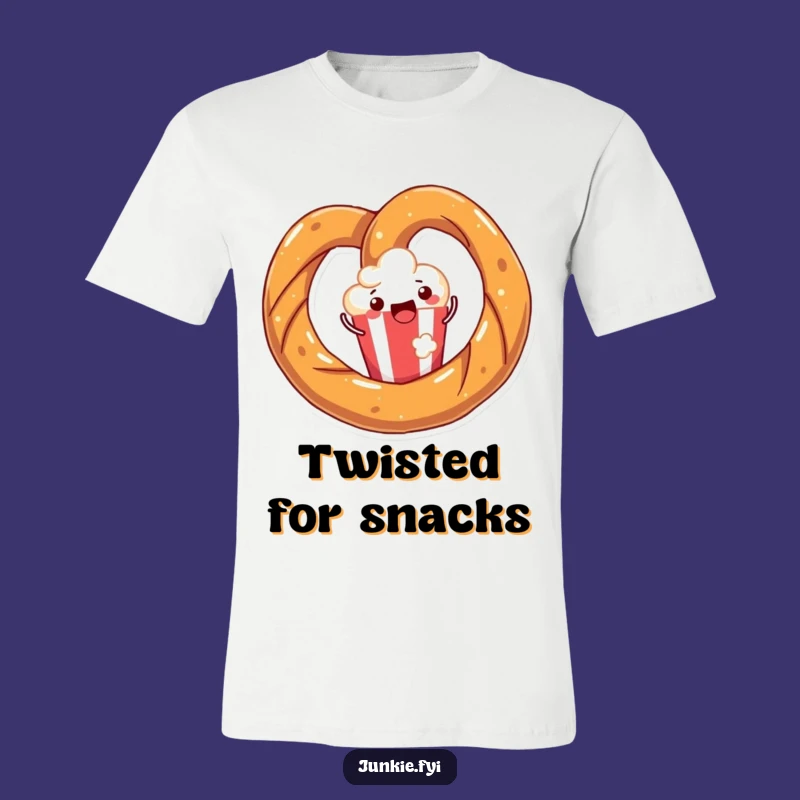 Funny Pretzel Popcorn T-Shirt: Happy Snack Twist, Perfect Funny Gift