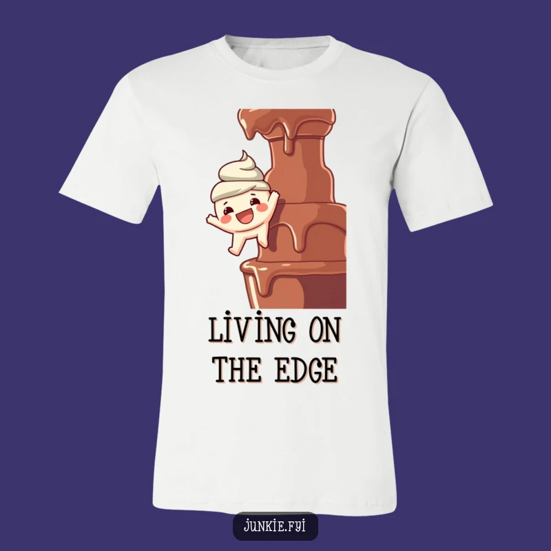 Funny T-Shirt: Foodie Dangles Over Chocolate Fountain, Hilarious Joyful Gift!