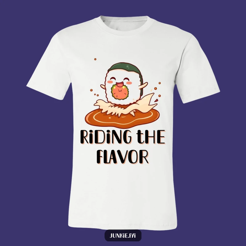 Funny Sushi Wave T-Shirt: Giggling Roll Tee, Humorous Food Gift