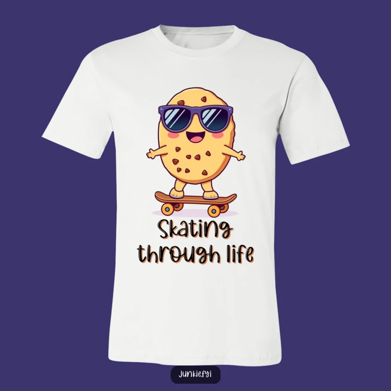 Funny Kawaii Skater Cookie T-Shirt: Cool Character Apparel, Ideal Humorous Gift!