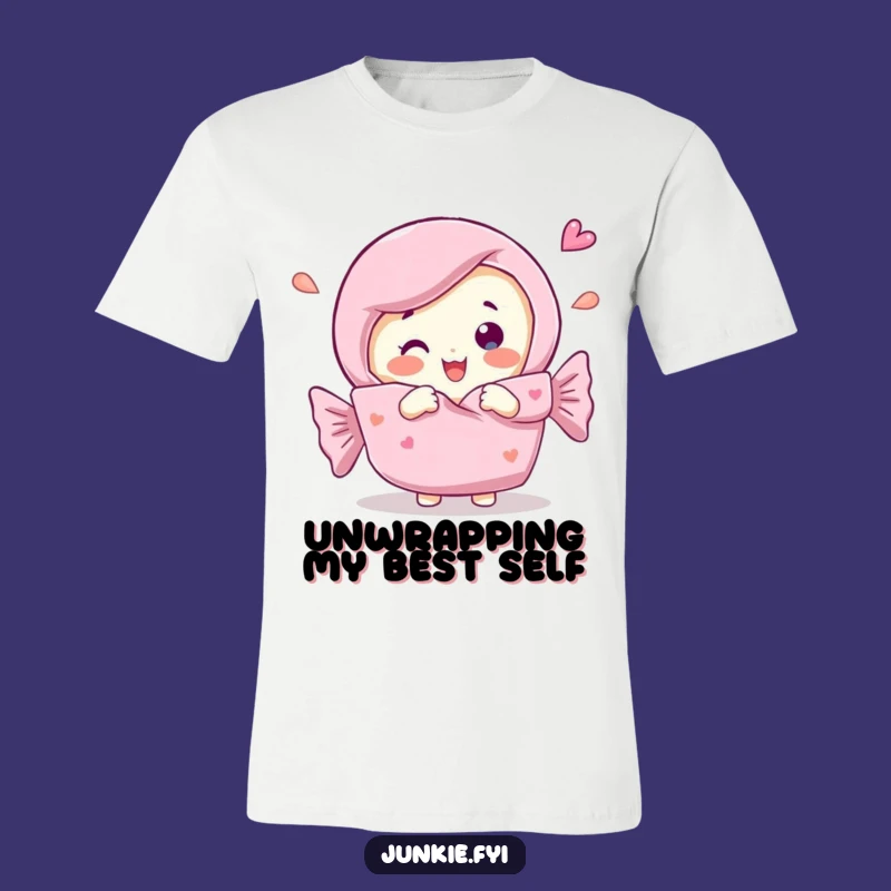 Funny Candy Bar T-Shirt: Self-Unwrapping Joyful Treat, Ideal Funny Gift for Foodies