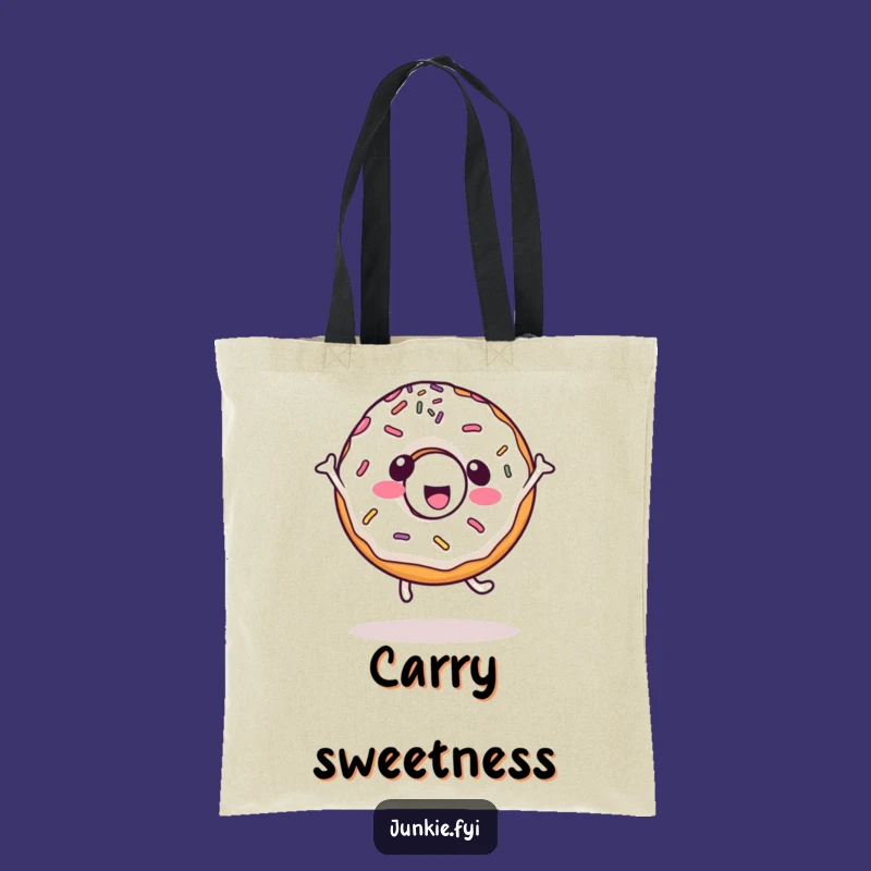 Stylish Funny Kawaii Donut Cartwheel Tote Bag, carry sweetness, a practical funny gift for shoppers.