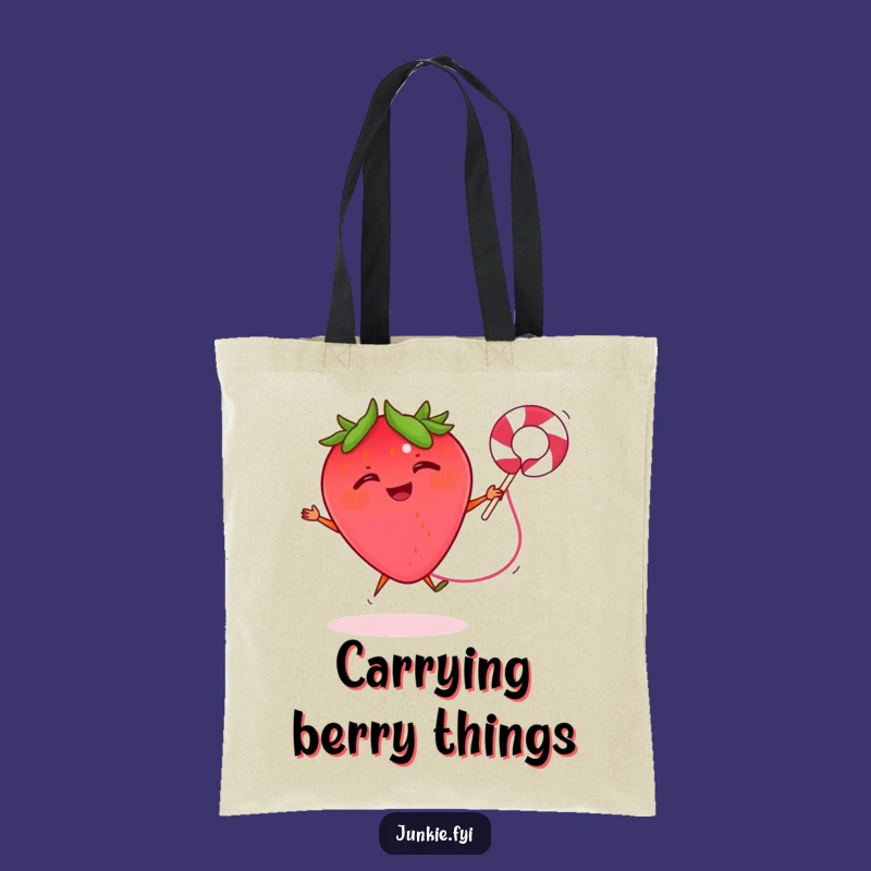 Funny Strawberry Rope Tote Bag - Whimsical Carry-All, Ideal Humorous Gift