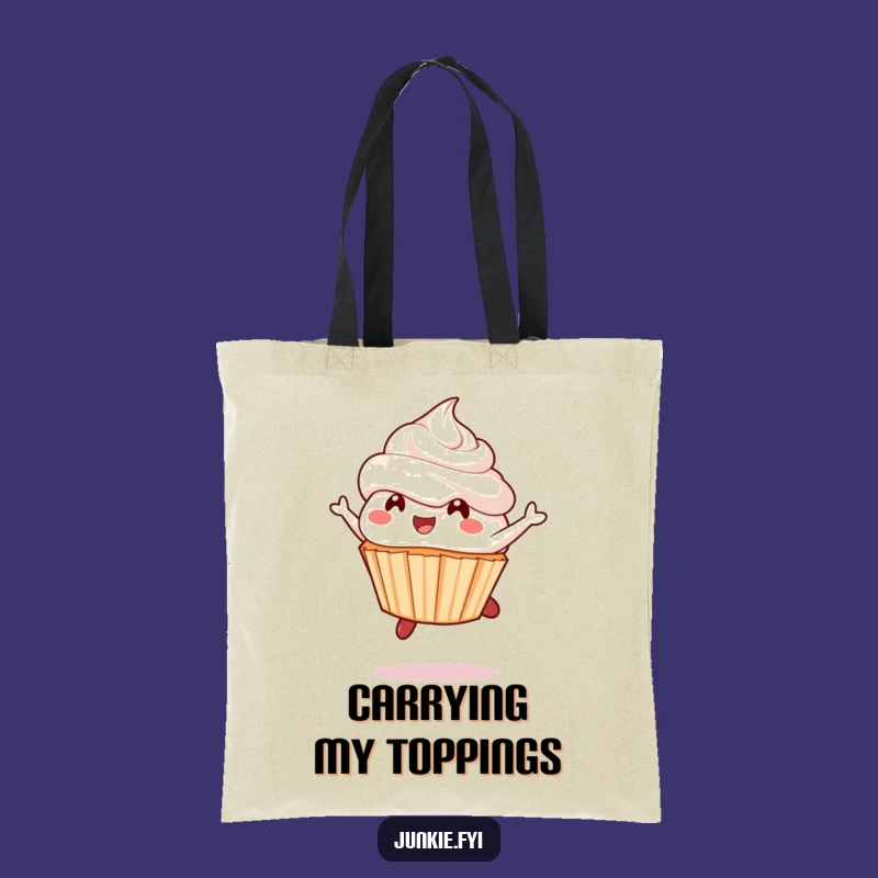 Funny Cupcake Leap Tote Bag: Frosting Fun Carry-All Gift