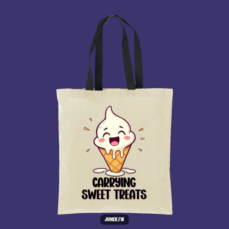 Funny Melting Ice Cream Cone Tote Bag: Carry Your Sweetness Everywhere