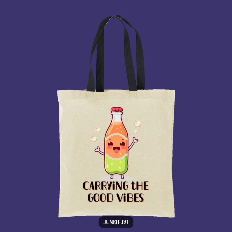 Funny Kawaii Soda Dance Tote Bag: Bubbles Go Everywhere - Handy Gift