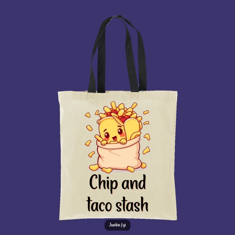 Funny Taco Chip Peek Tote Bag: Curious Character Carryall, Snack Gift