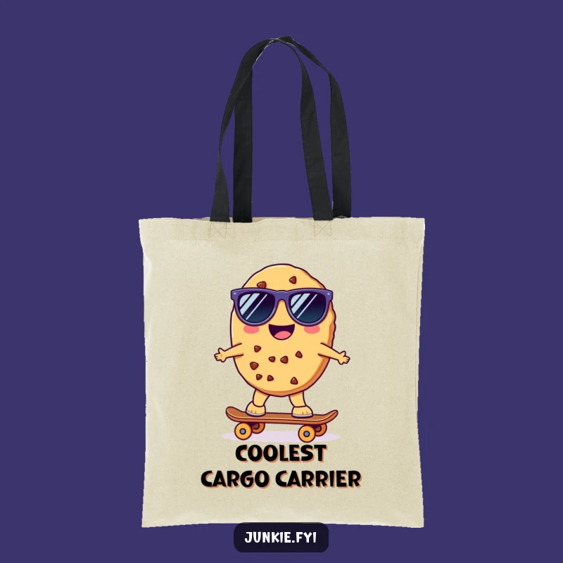 Funny Kawaii Skater Cookie Tote Bag: Durable & Trendy Accessory, Perfect Humorous Gift!