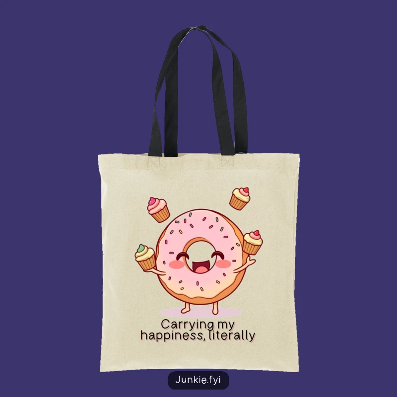 Funny Donut Juggling Cupcakes Tote Bag: Carry Your Essentials with Sweet Style