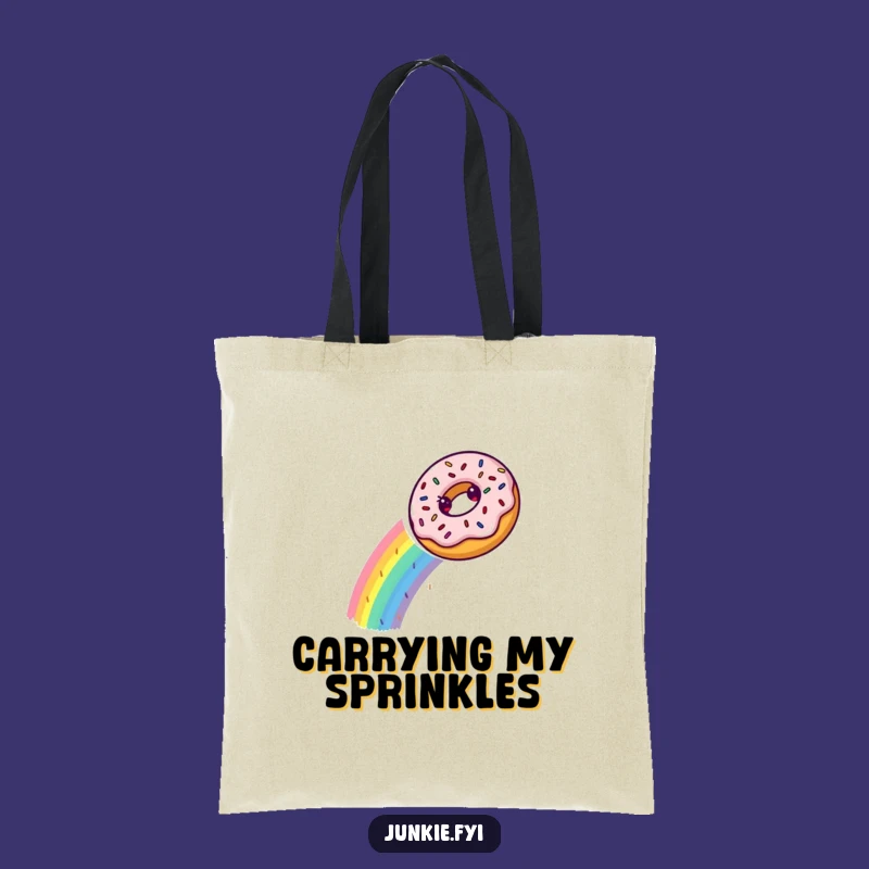 Funny Donut Rainbow Tote Bag: Carry Your Sweetness, Great Funny Gift