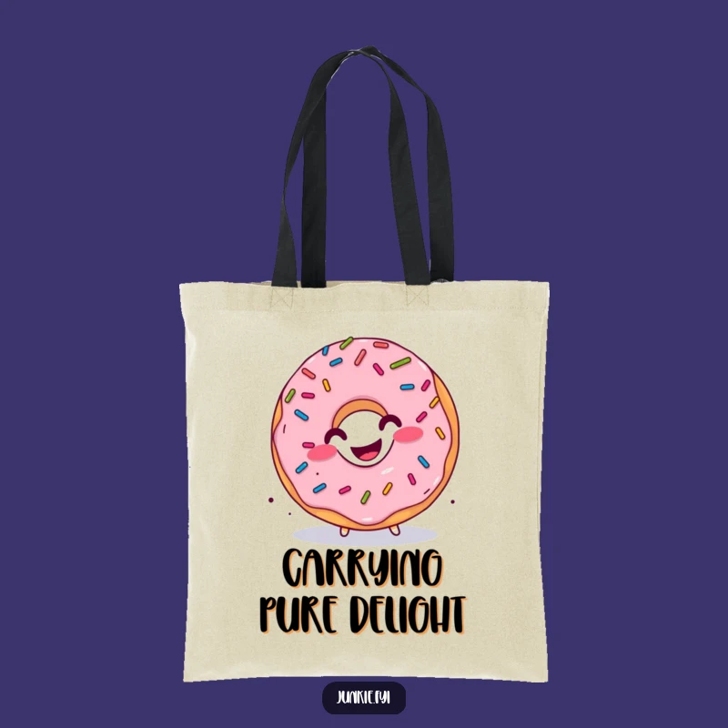 Funny Donut Wiggle Tote Bag: Hilarious Sprinkle Character, Perfect Groovy Funny Gift