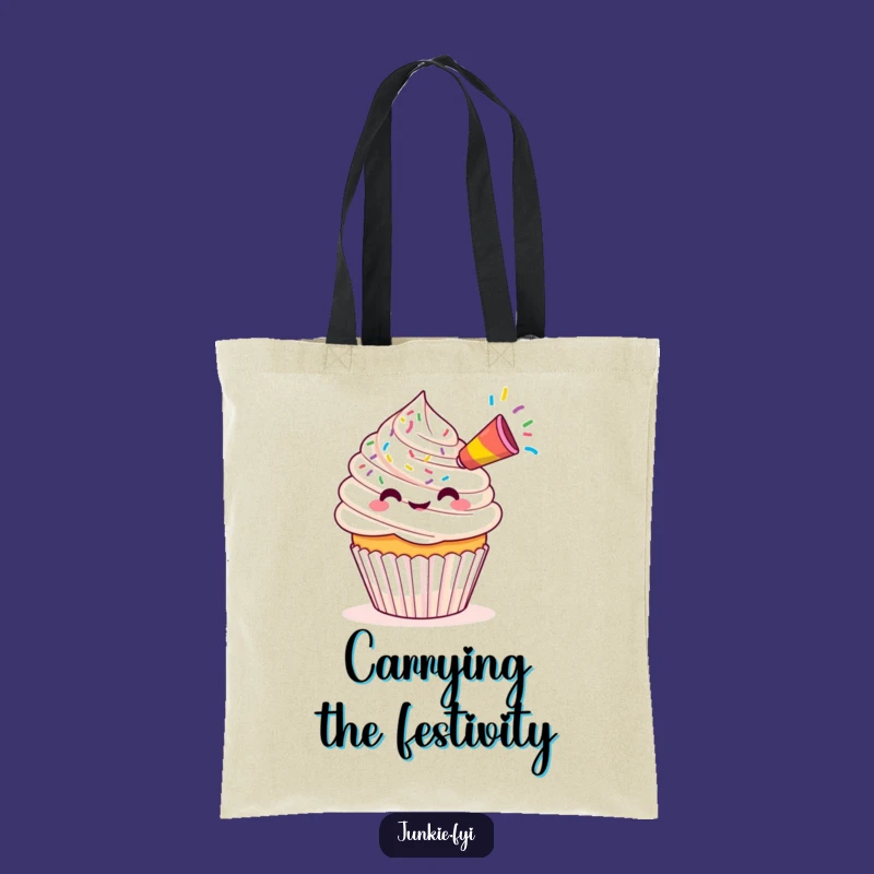 Funny Kawaii Cupcake Party Tote Bag: Sprinkle Fun On-the-Go - Handy Gift