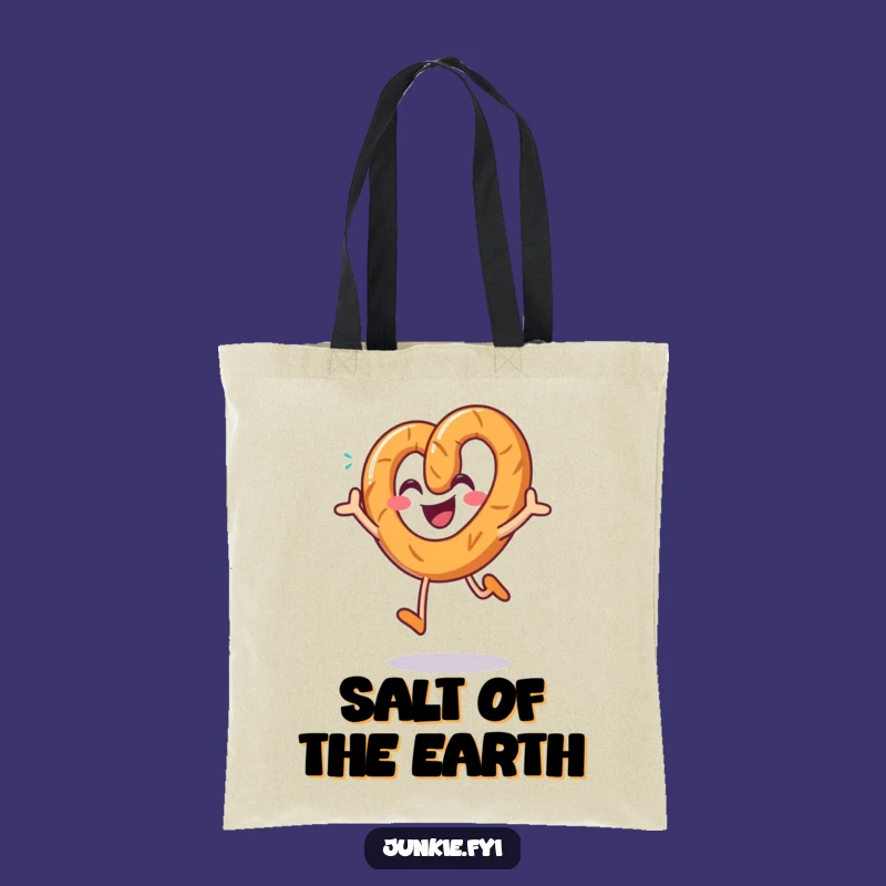 Funny Pretzel Jumping Tote Bag: Salty Joyful Carry-All Gift