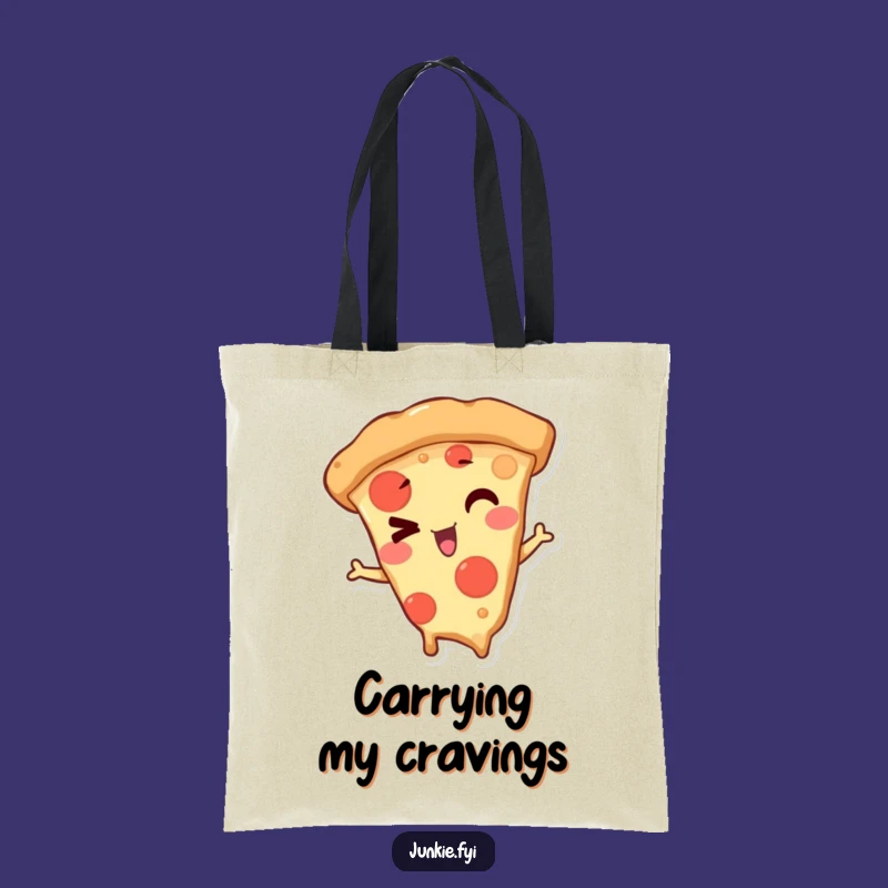 Funny Winking Pizza Slice Tote Bag: Carry Your Fun On the Go
