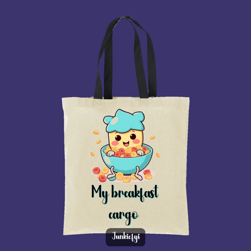 Funny Cereal Dive Tote Bag: Carry Your Essentials with a Cheerful Food Character, Perfect Funny Gift